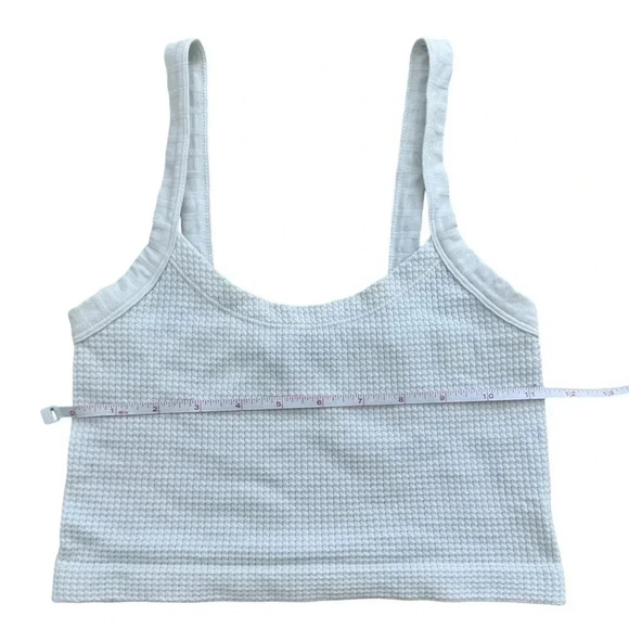 White Ribboned Crop Top / Tank Top - Super Stretchy Size Small - Picture 4 of 4